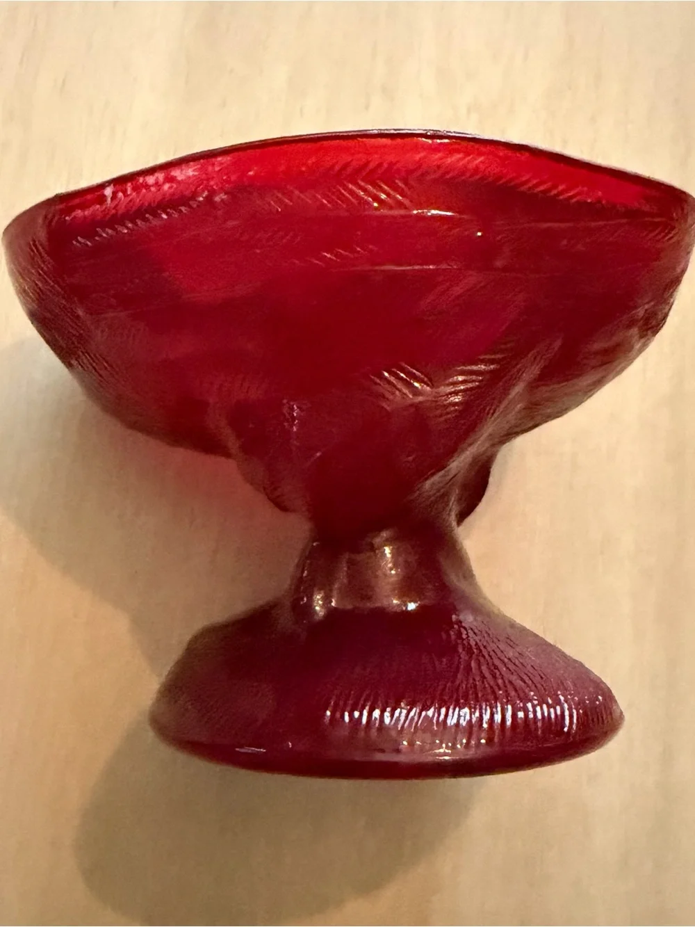 Vintage Rooster on Nest Footed Ruby Red 2 Piece Dish & Cover Ruby Red